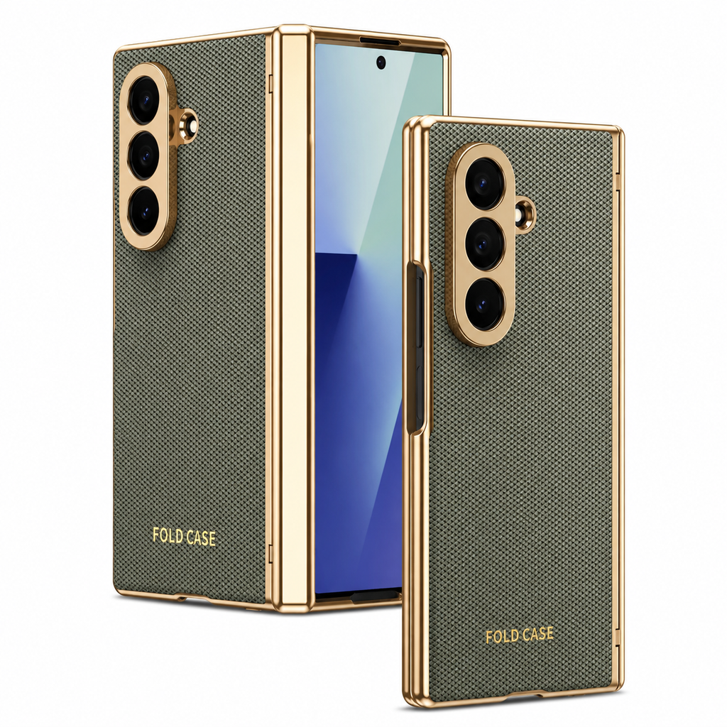 Elite Leather Armor Case With Hinge & Screen Protection For Galaxy Z Fold