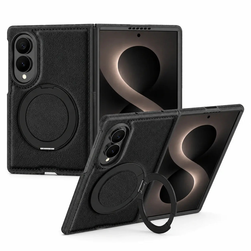 Leather Ring Stand Case For Galaxy Z Fold 8