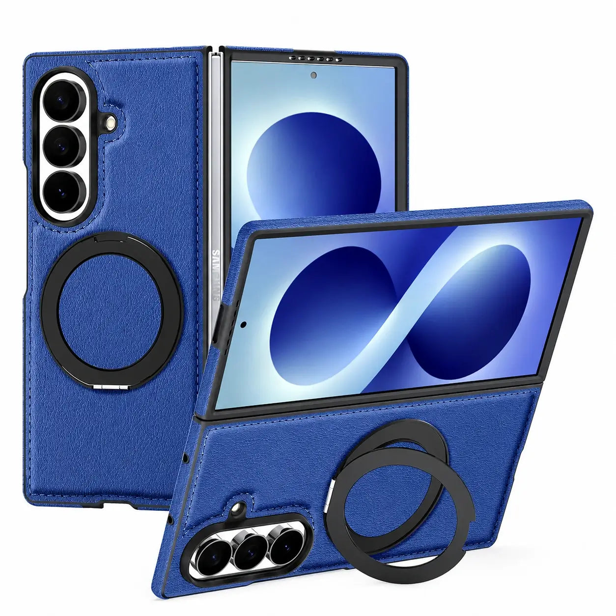 Leather Ring Stand Case For Galaxy Z Fold 8