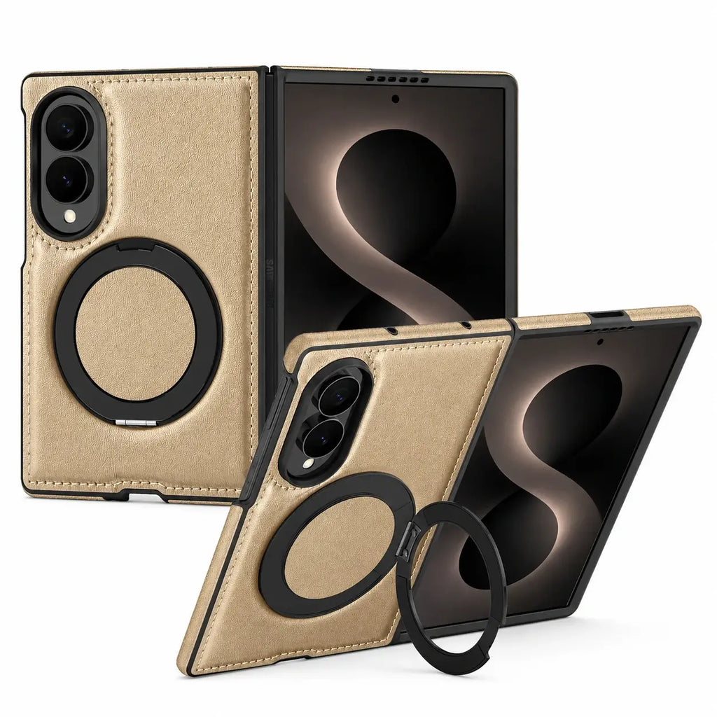 Leather Ring Stand Case For Galaxy Z Fold 8
