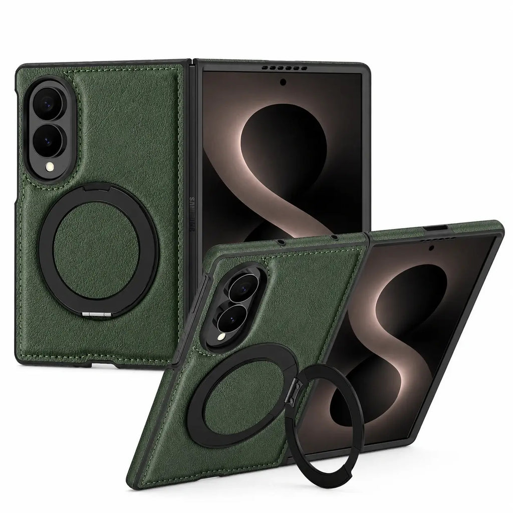 Leather Ring Stand Case For Galaxy Z Fold 8