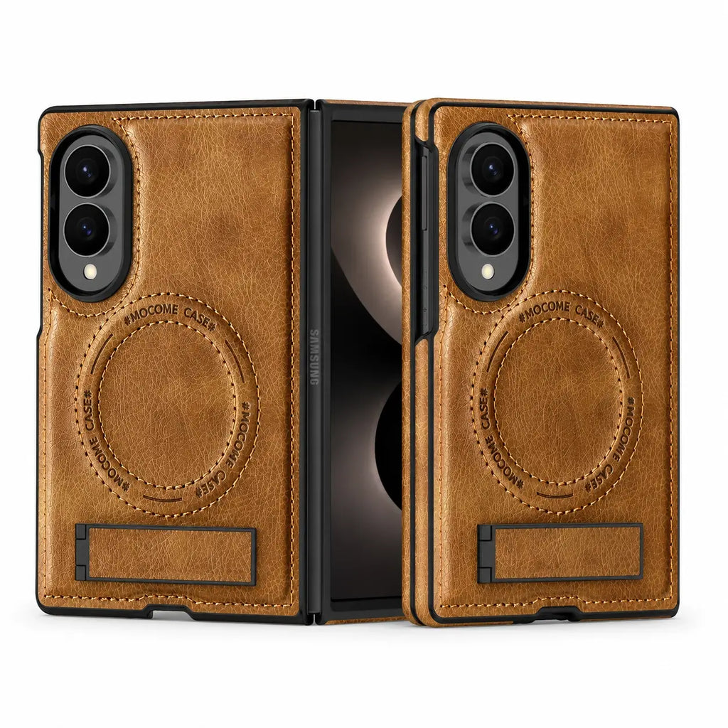 Magnetic Leather Kickstand Case For Galaxy Z Fold 8