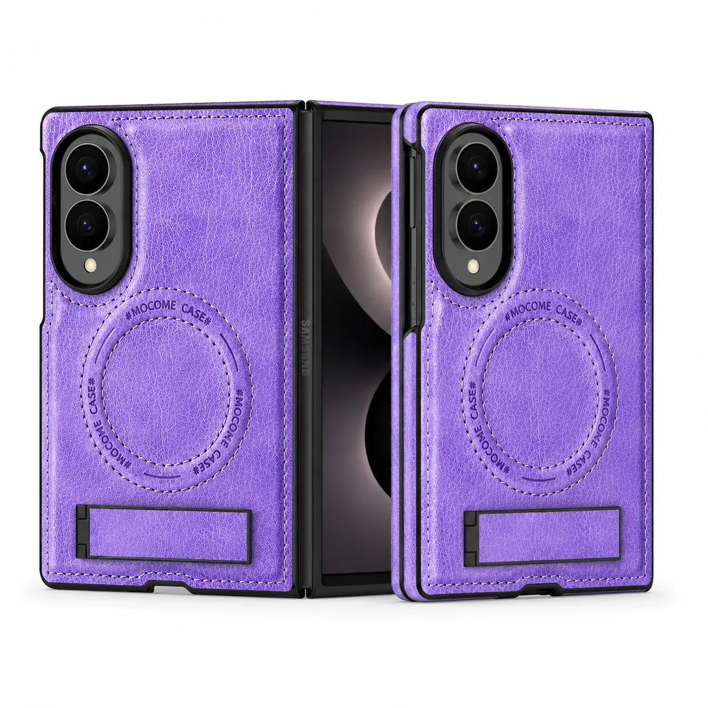 Magnetic Leather Kickstand Case For Galaxy Z Fold 8