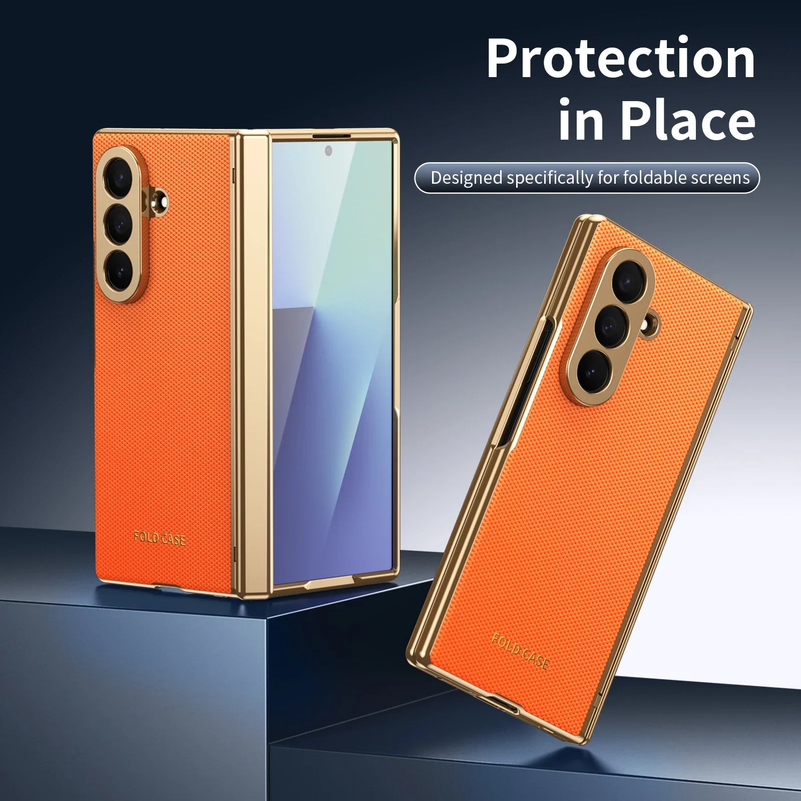 Elite Leather Armor Case With Hinge & Screen Protection For Galaxy Z Fold