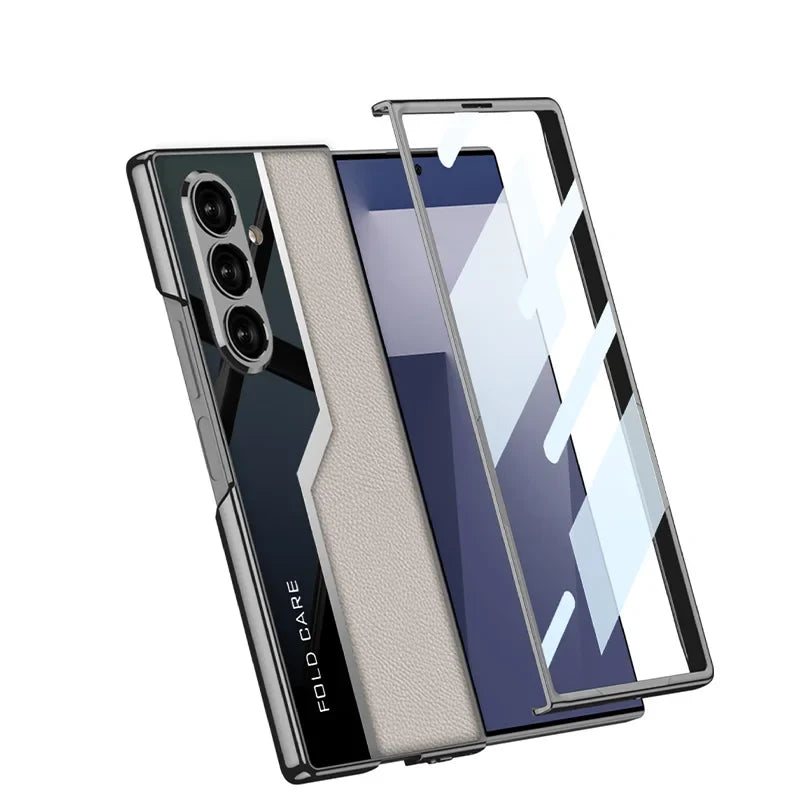 Luxury Leather Case with Hinge Protection