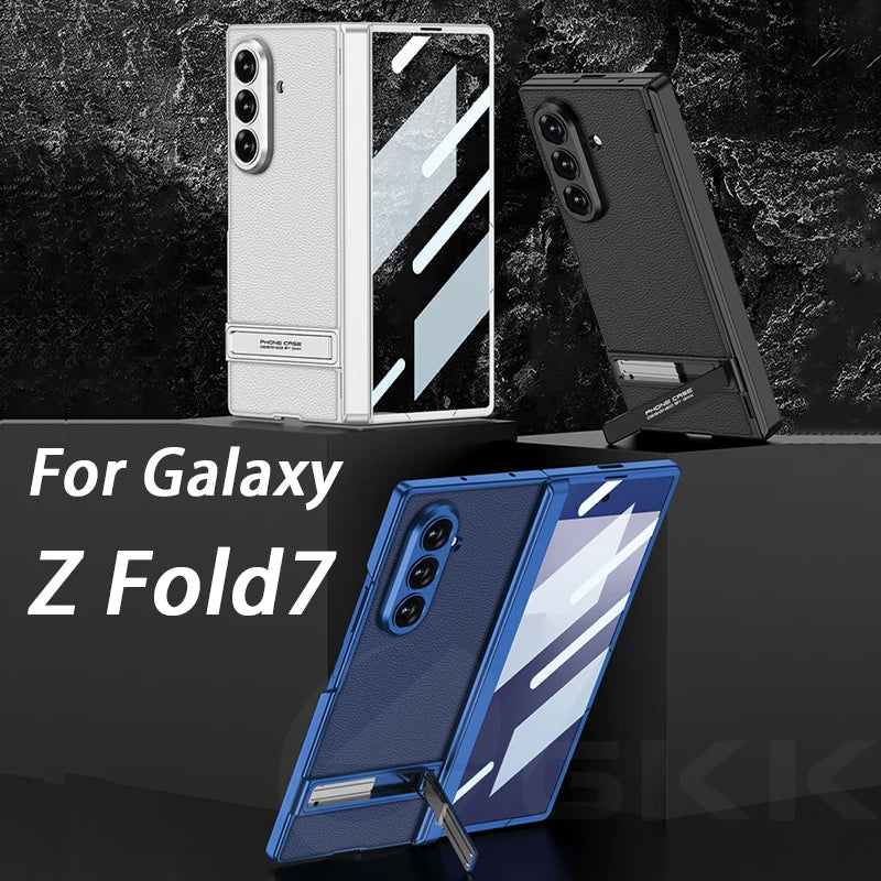 Magnetic Kickstand Leather Case For Z Fold 7