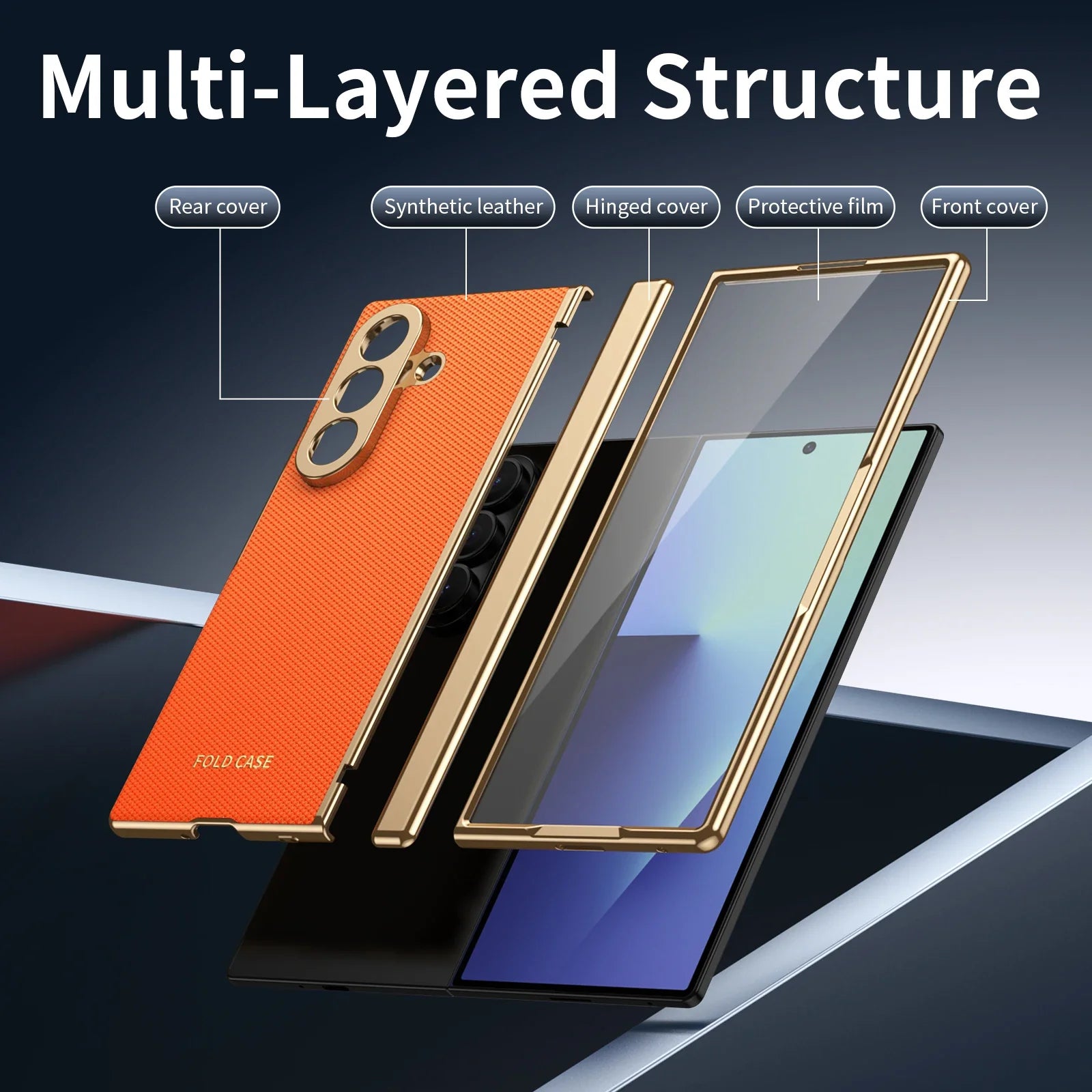 Elite Leather Armor Case With Hinge & Screen Protection For Galaxy Z Fold