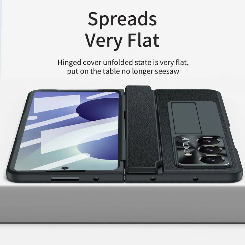 Leather Kickstand Case For Galaxy Z Fold Series