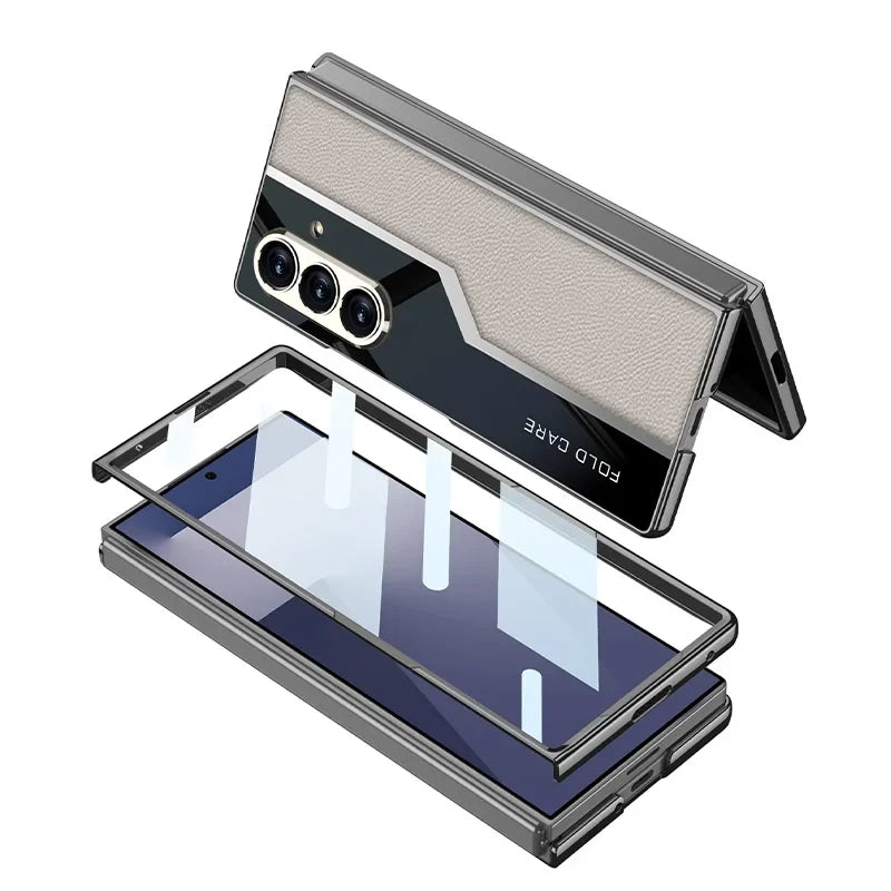 Luxury Leather Case with Hinge Protection