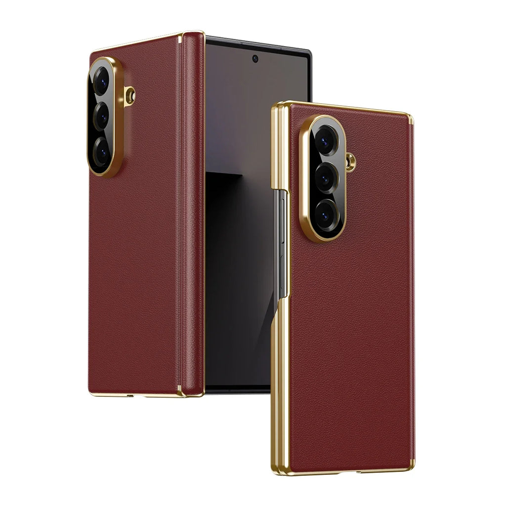 Leather Case with Hinge Protection for Galaxy Z Fold