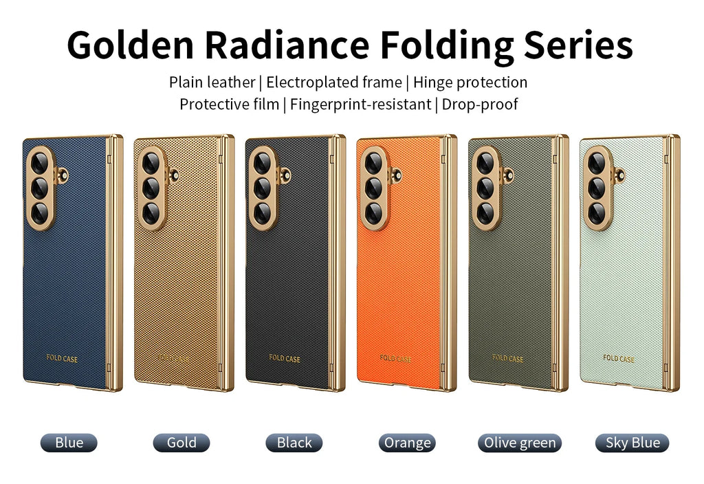 Elite Leather Armor Case With Hinge & Screen Protection For Galaxy Z Fold