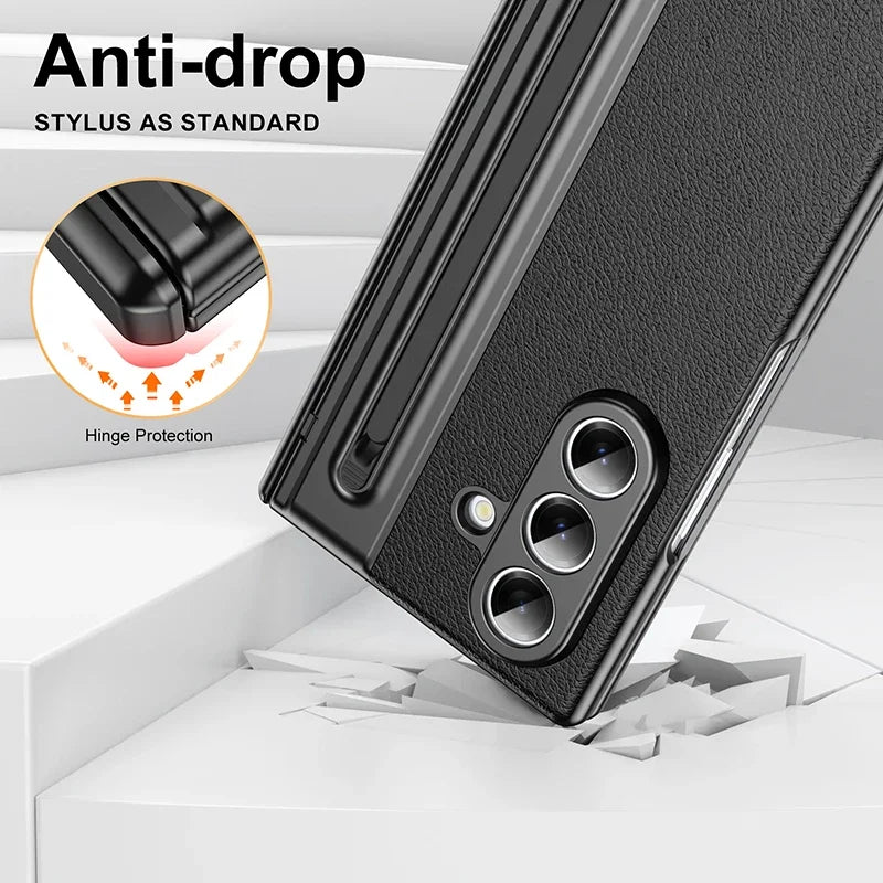 Leather Stylus Shield with Screen Potection For Galaxy Z Fold 8