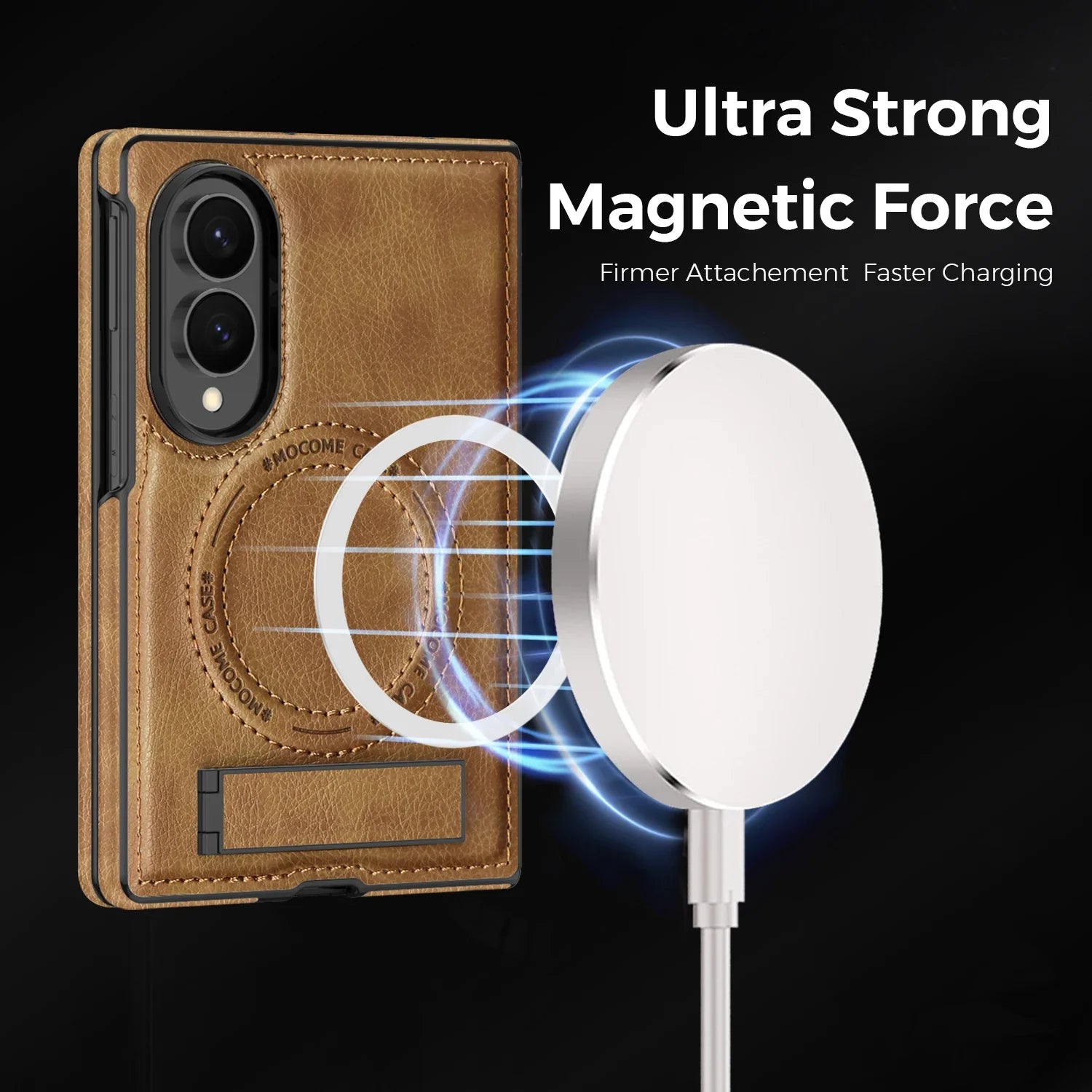 Magnetic Leather Kickstand Case For Galaxy Z Fold 8