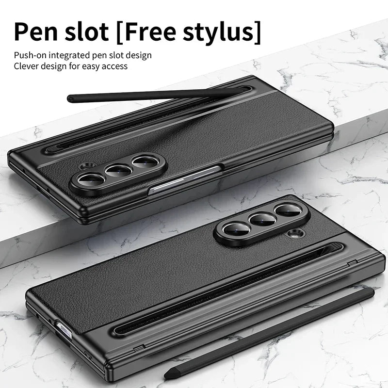 Leather Stylus Shield with Screen Potection For Galaxy Z Fold 8