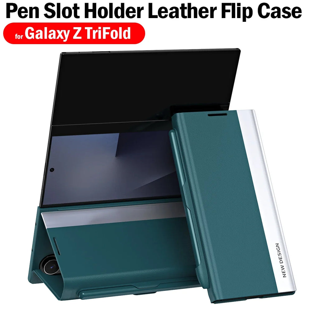 Smart View Flip Leather Case with Pen for Galaxy Z TriFold