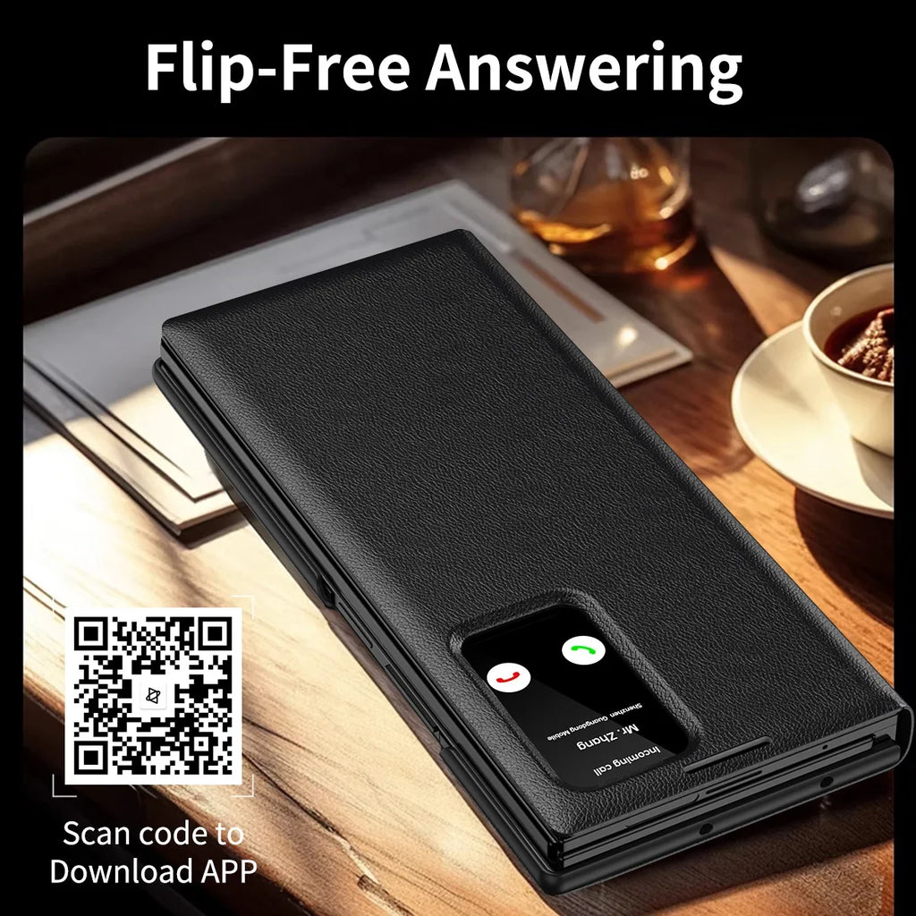 Leather Window Wallet Case For Galaxy Z TriFold