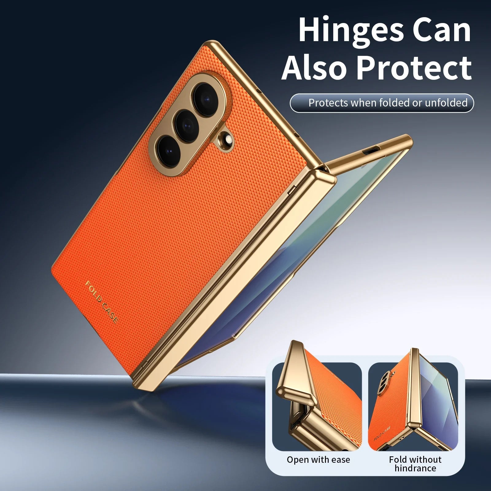Elite Leather Armor Case With Hinge & Screen Protection For Galaxy Z Fold