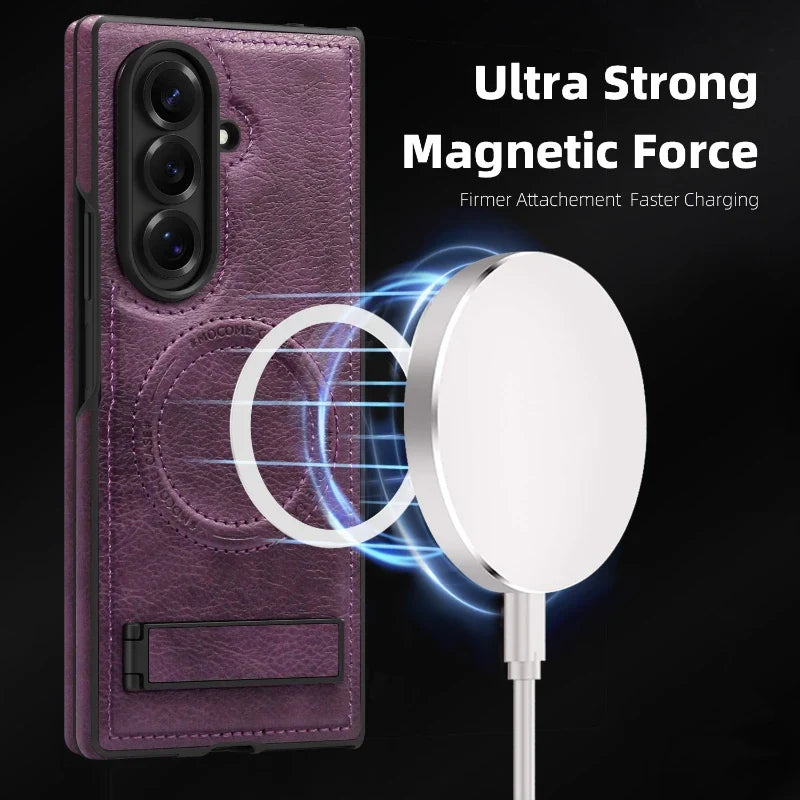 Leather Magnetic Case with Kickstand