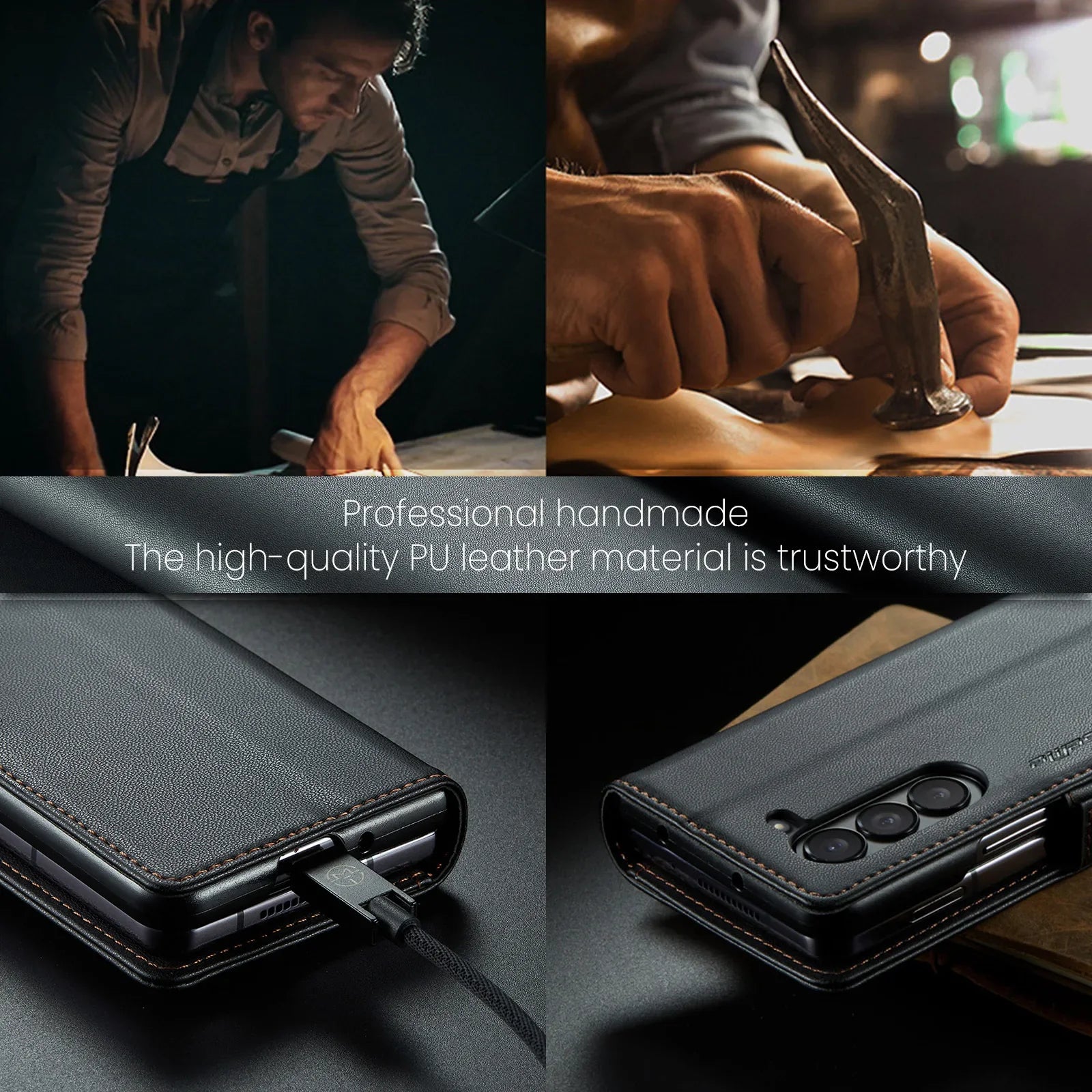 Leather Wallet Case For Galaxy Z Fold