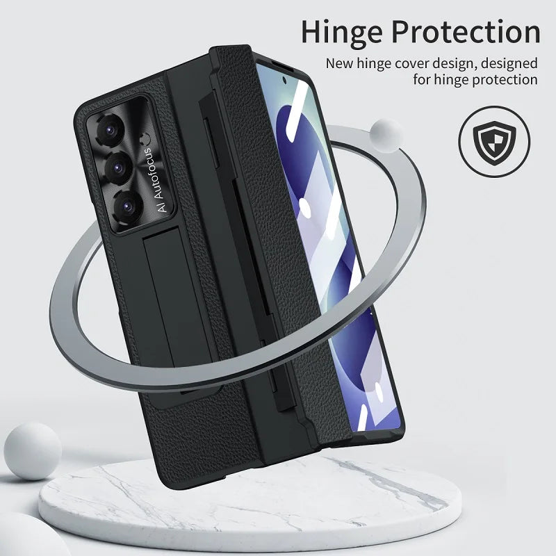 Leather Kickstand Case For Galaxy Z Fold Series