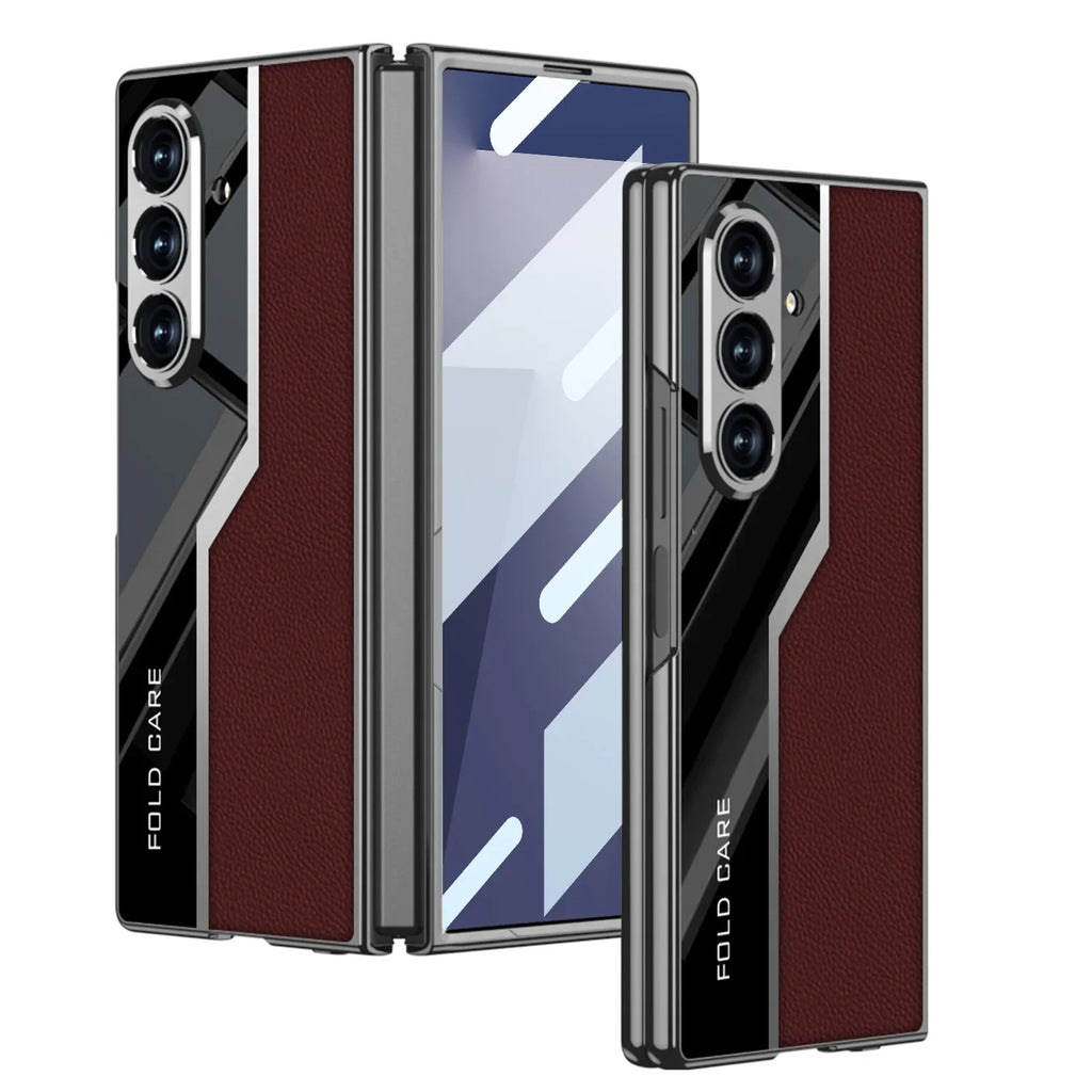 Luxury Leather Case with Hinge Protection