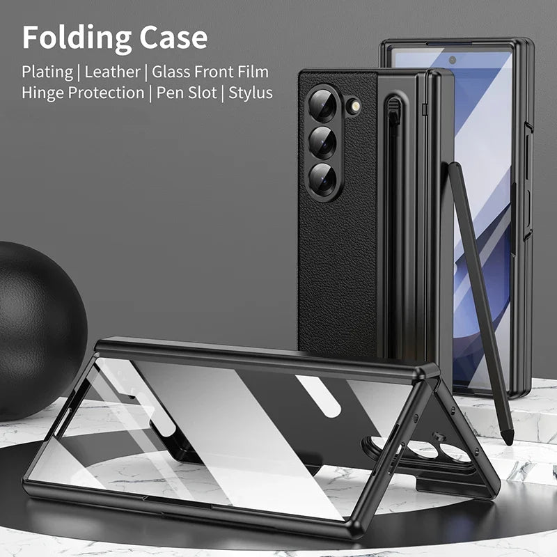 Leather Stylus Shield with Screen Potection For Galaxy Z Fold 8
