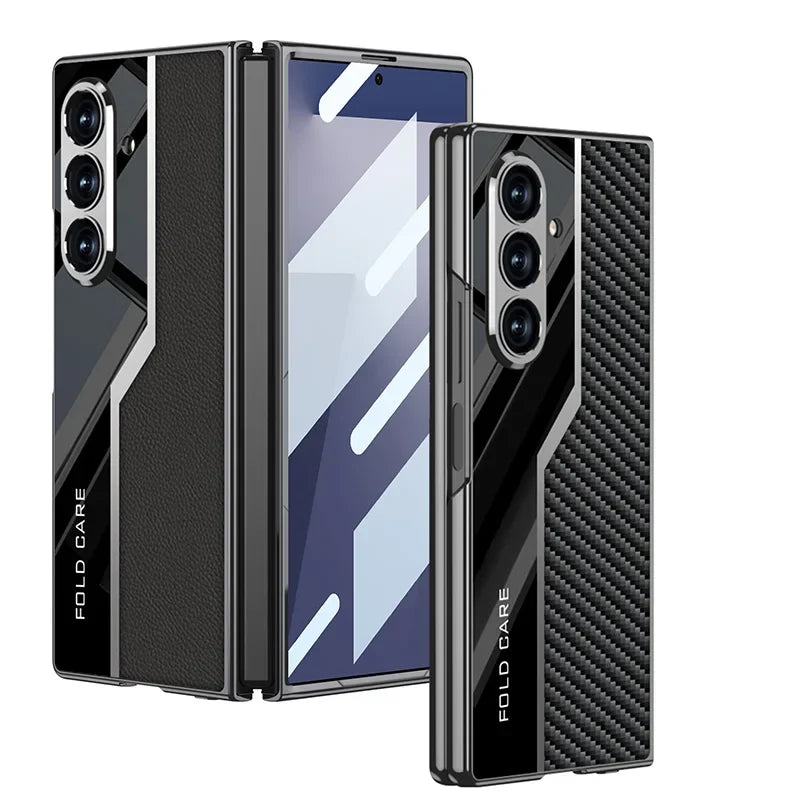 Luxury Leather Case with Hinge Protection