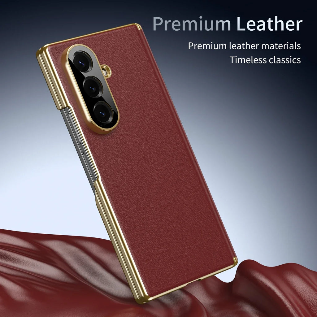 Leather Case with Hinge Protection for Galaxy Z Fold