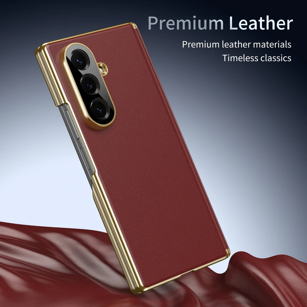 Leather Case with Hinge Protection for Galaxy Z Fold