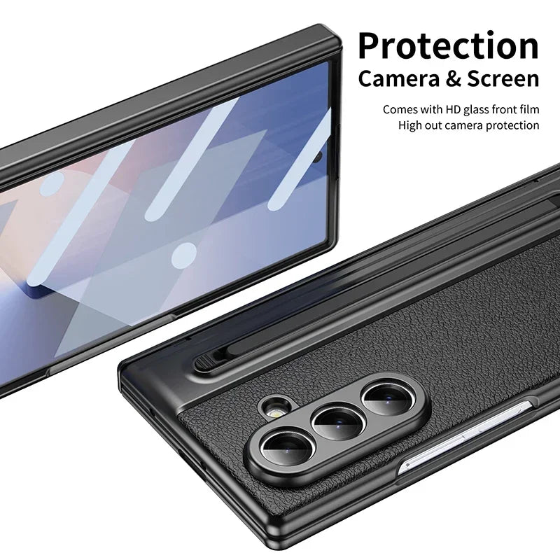Leather Stylus Shield with Screen Potection For Galaxy Z Fold 8