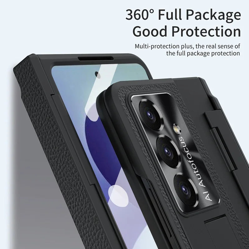 Leather Kickstand Case For Galaxy Z Fold Series
