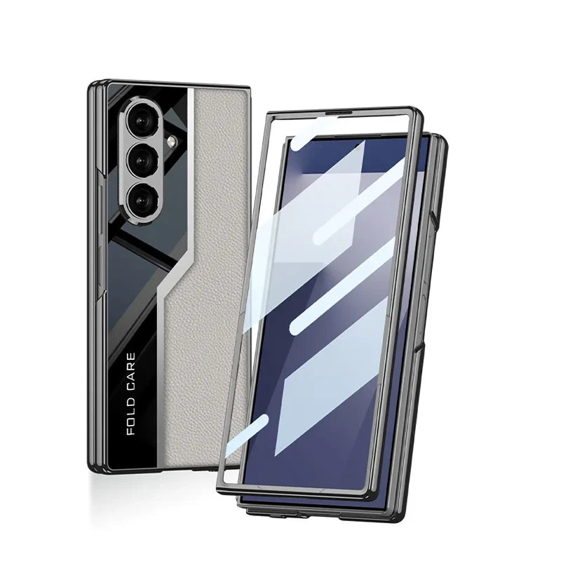 Luxury Leather Case with Hinge Protection