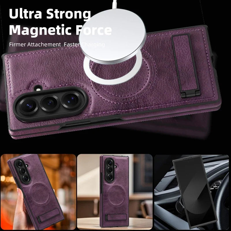 Leather Magnetic Case with Kickstand