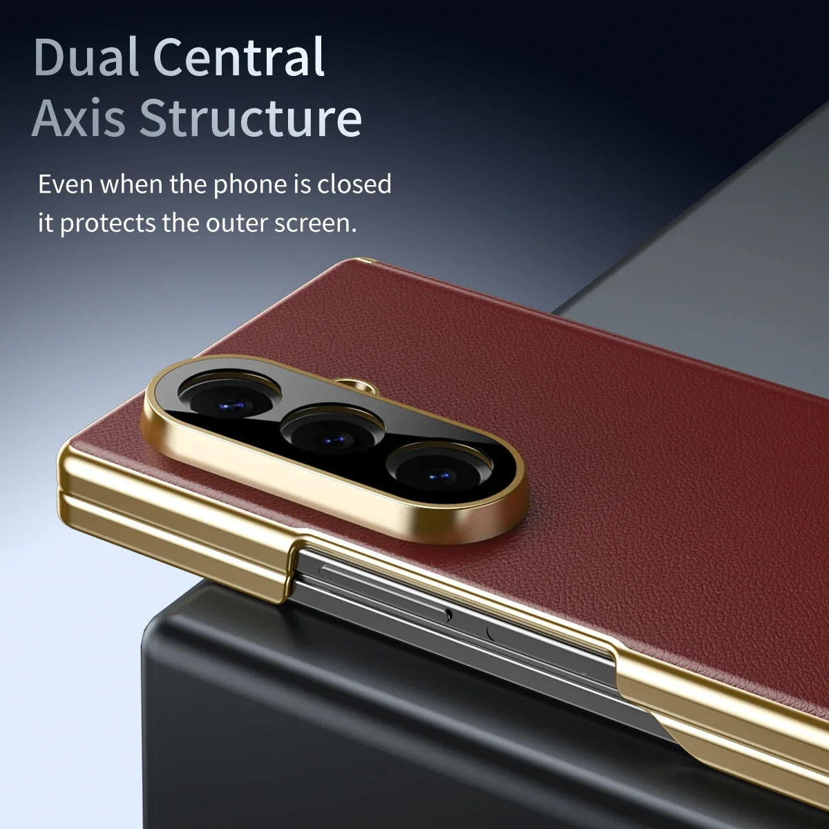 Leather Case with Hinge Protection for Galaxy Z Fold