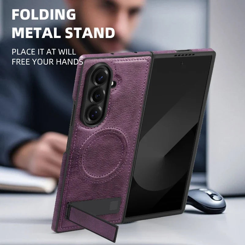 Leather Magnetic Case with Kickstand