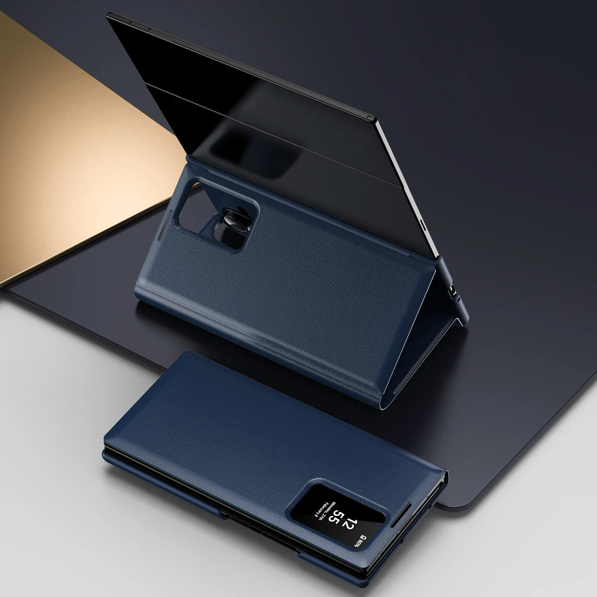 Leather Window Wallet Case For Galaxy Z TriFold