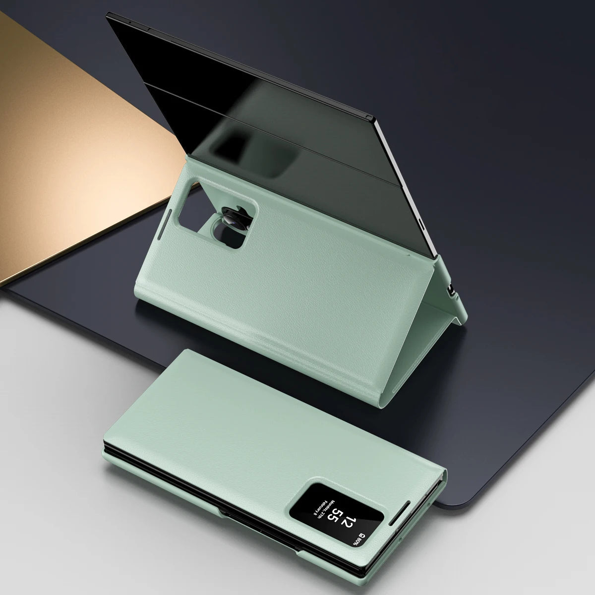 Leather Window Wallet Case For Galaxy Z TriFold
