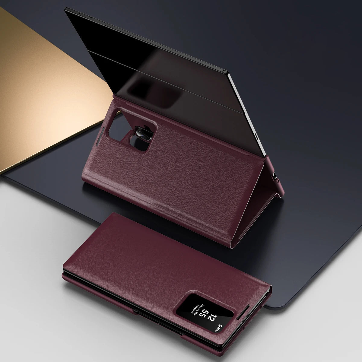 Leather Window Wallet Case For Galaxy Z TriFold